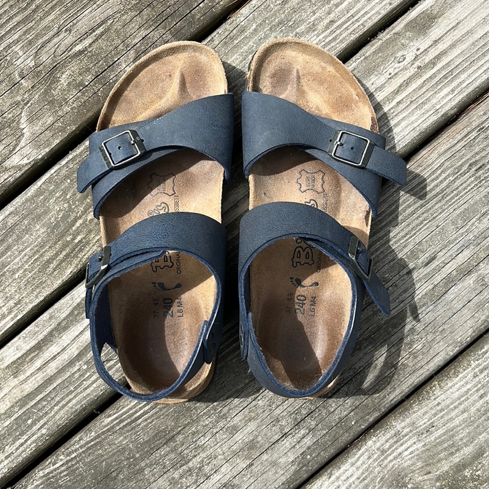 Birkis by Birkenstock Navy Blue Women Sandals Sz 6